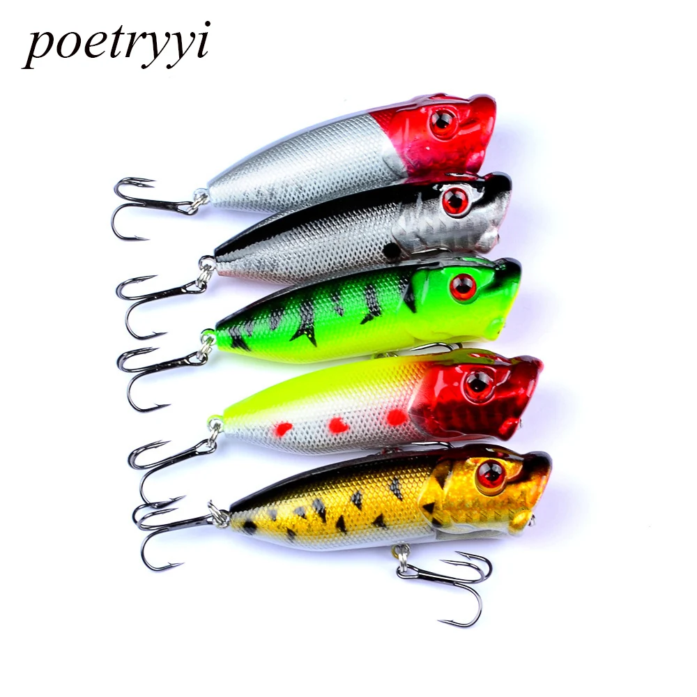 

POETRYYI 1pcs 7.3cm 11g Popper Fishing Lure isca artificial fishing bait Crankbait 6# high carbon steel hook Fishing Lures 30