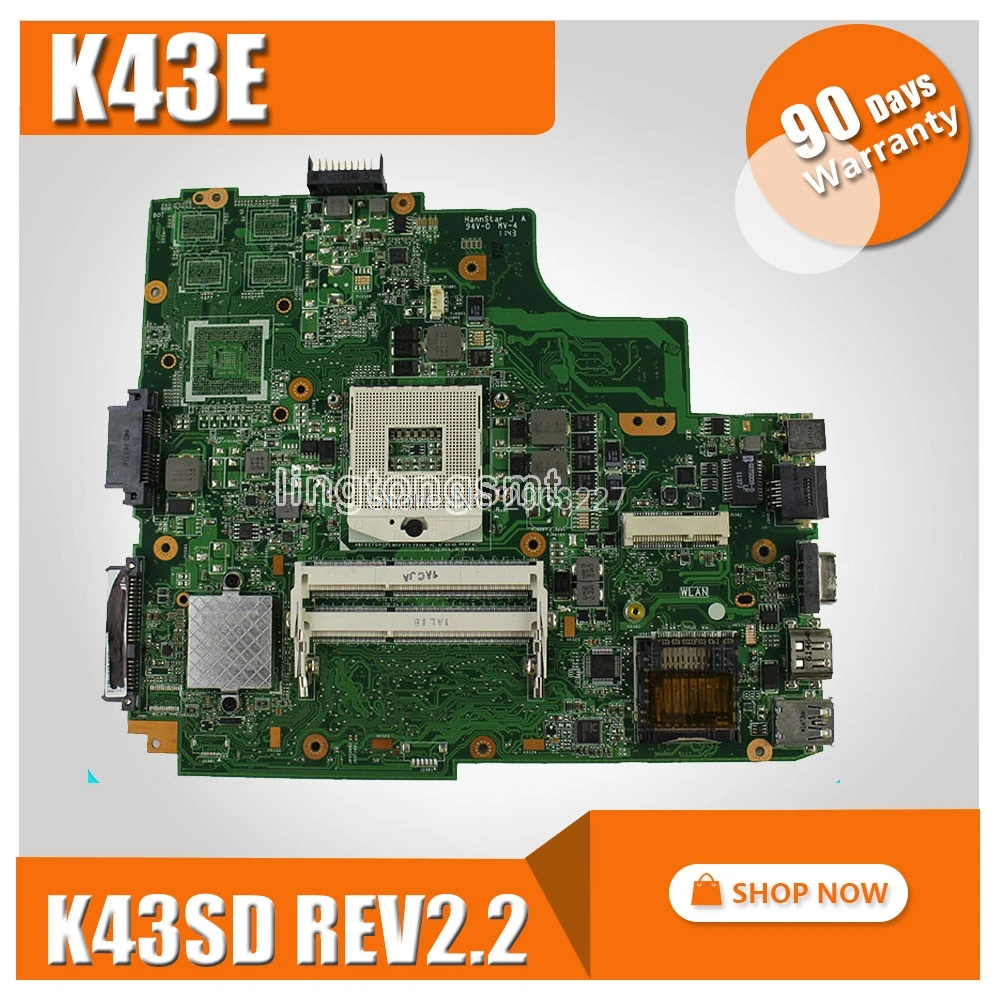 K43E Motherboard REV2.2 For Asus A43E P43E K43SD K43SV K43SJ Laptop motherboard Mainboard A43S test 100% OK | Компьютеры и офис