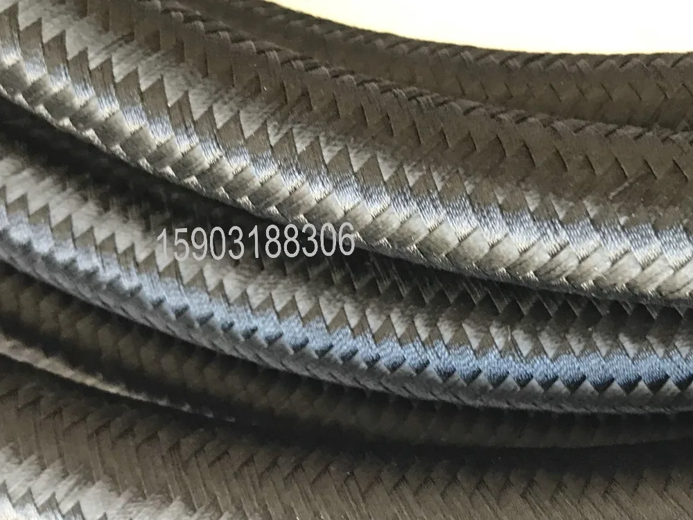 10An Черный Нейлон Плетеный PTFE тефлон выстроились нержавеющая сталь армирования шланг для мазута E85 1 м