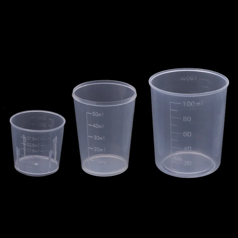 

3Pcs DIY Epoxy Resin Plastic Measuring Cups Set 30ml 50ml 100ml For Handmade DIY Jewelry Making Tool Epoxy Resin Cup