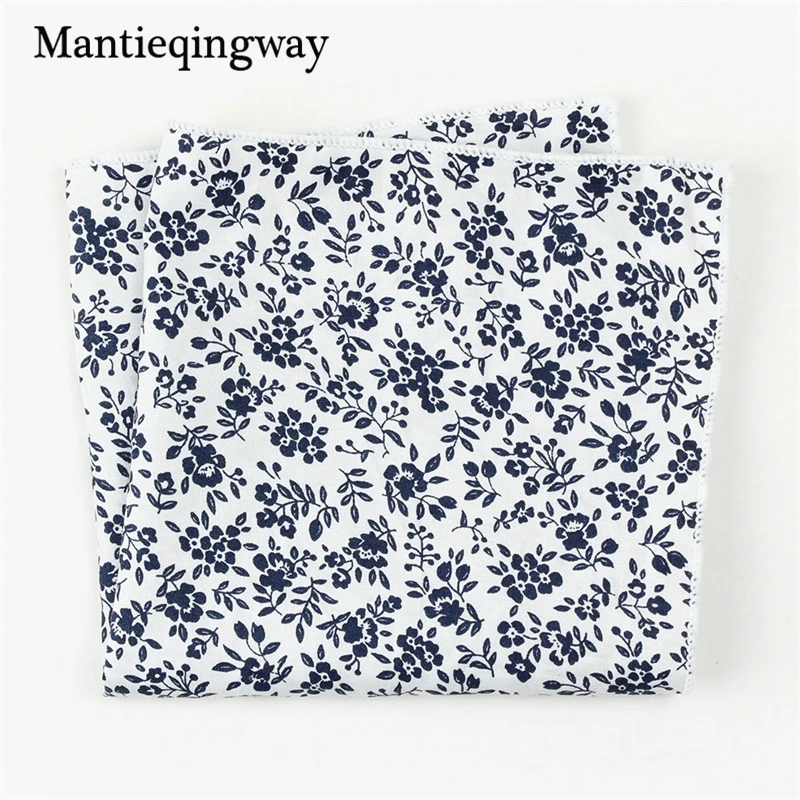 Mantieqingway Цветочный платок с принтом для женщин винтажный хлопковый Карманный платок для мужчин удобный платок для кармана 26*26 см