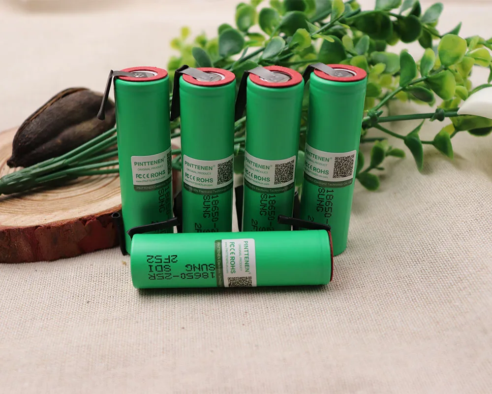 10 шт./лот 18650 Аккумулятор для INR18650-25R 2500mAh аккумулятор 3,6 V разрядка 20A выделенная электронная сигарета+ DIY Nicke