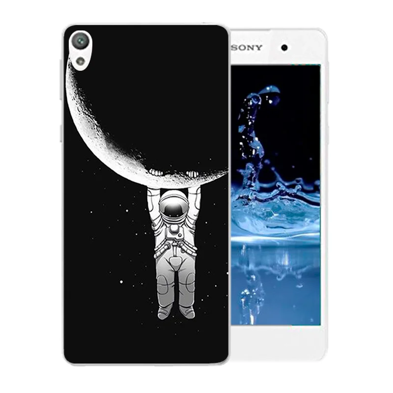 Чехол для телефона с рисунком космическая Луна Мягкий силиконовый чехол Sony Xperia E5