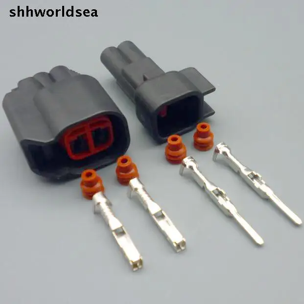 

shhworldsea 5/30/100sets male female ev6 ev14 USCAR Fuel Injector Pigtail Connectors sr20det rb30 GTR FAST ls2 ls3 universal