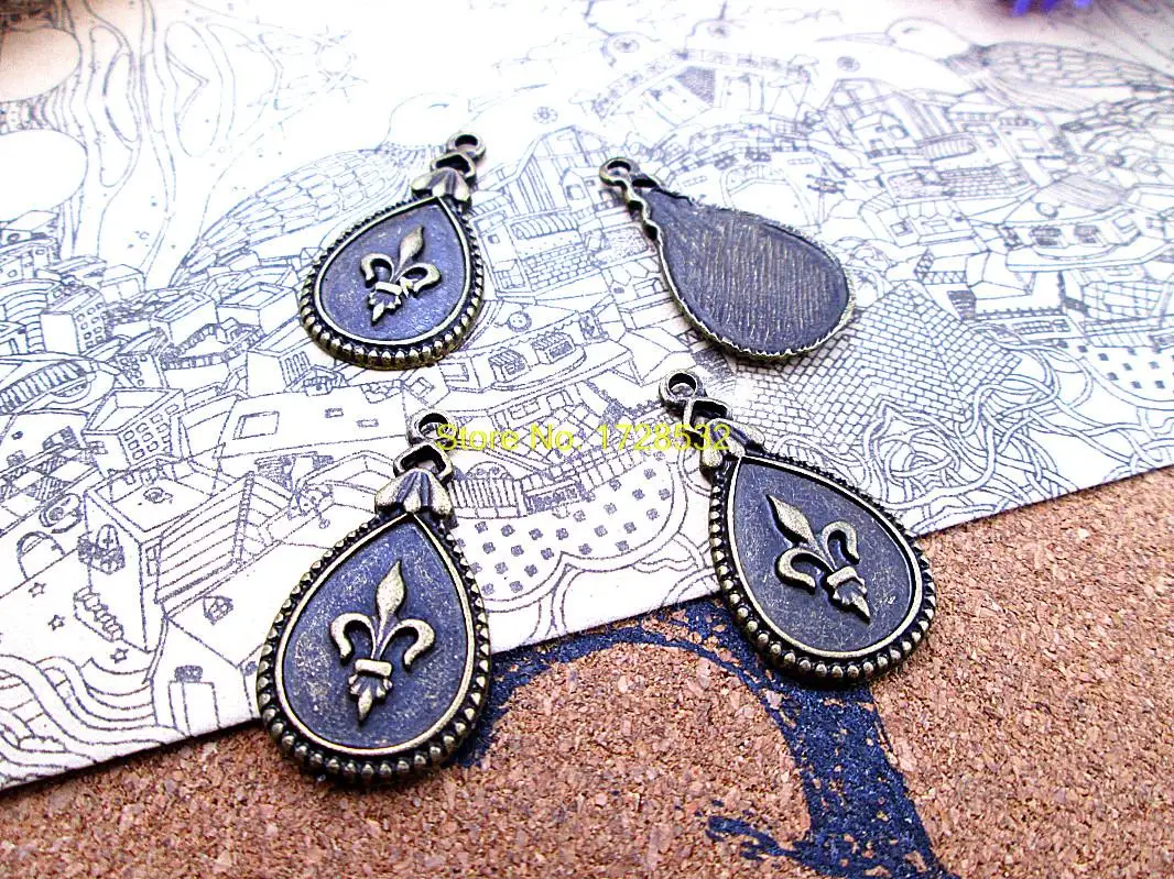 45 шт 30*22 мм античная бронза Капля воды цветок Лилия подвески|flower charms pendant|charm