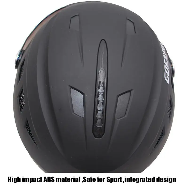 Men/Women Ski Helmet with Visor Half-Covered Outdoor Sport Snowboard Skate Helmets S-XL 48-62 cm white, black color
