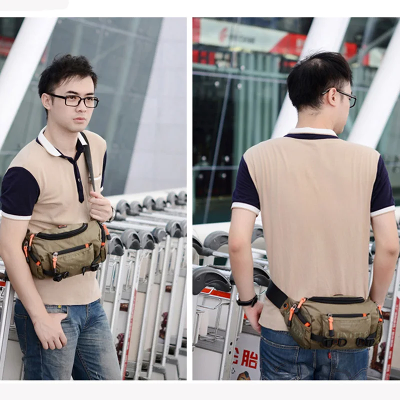 Водонепроницаемая поясная сумка из ткани Оксфорд для мужчин мессенджер на ремне