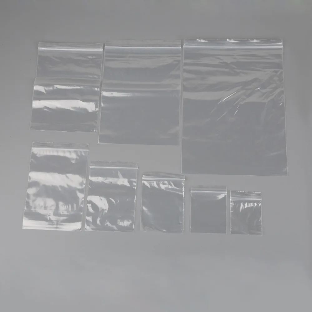 100 шт. многоразмерные прозрачные повторно закрывающиеся полиэтиленовые пакеты|bag
