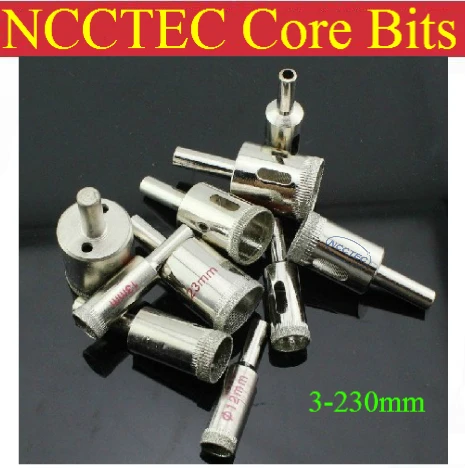 210mm 8.3'' inch NCCTEC Electroplated Diamond core drill bits ECD210 FREE shipping | WET glass ceramics coring tools