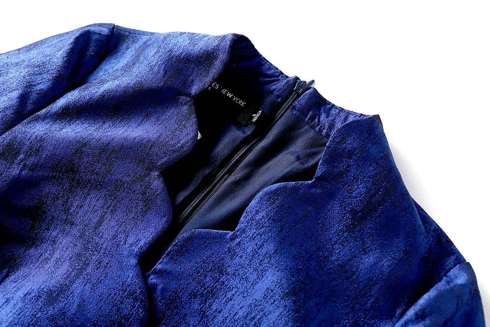 Spring and autumn petals V collar long sleeved luxury jacquard super pendulum dress-L849 | Женская одежда