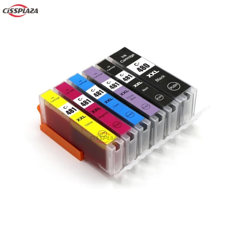 

CISSPLAZA PGI-480 CLI-481 ink cartridge compatible for canon PIXMA TR7540 TR8540 TS6140 TS8140 TS9140 printer ink cartridge