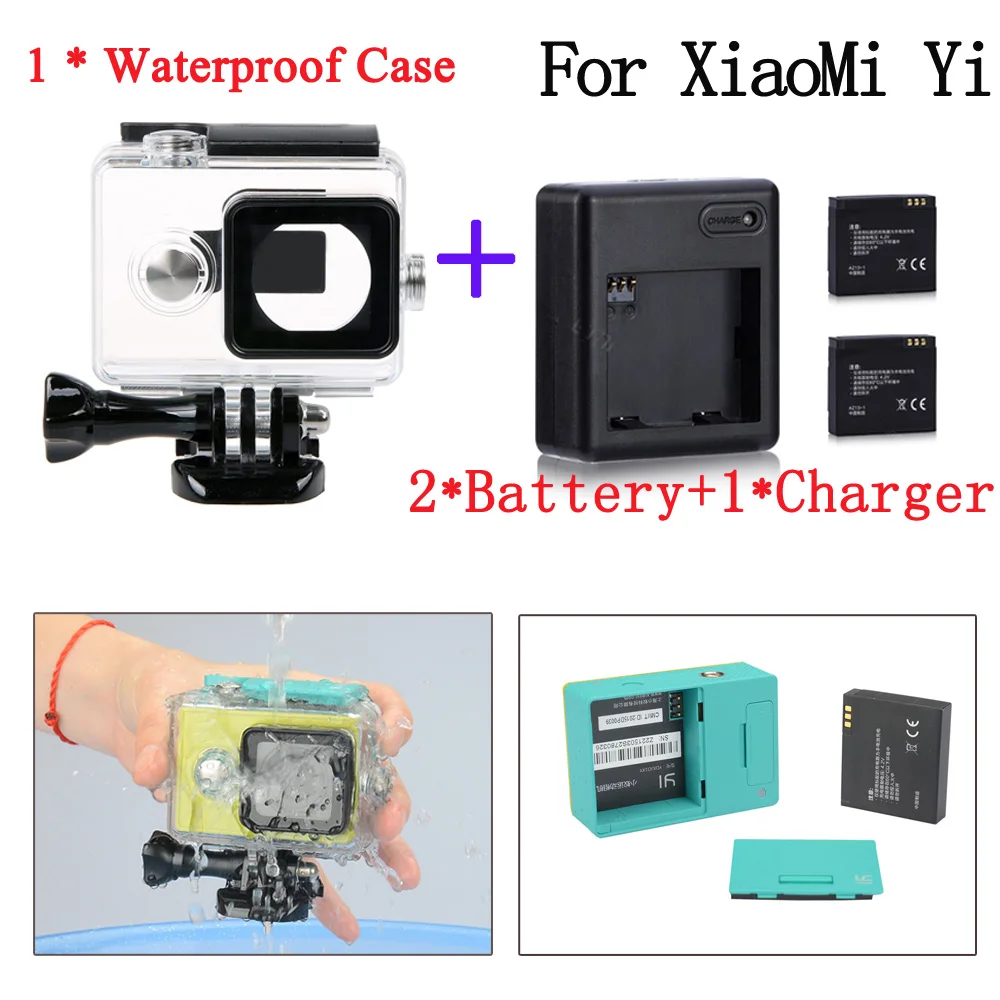 Аксессуары для экшн камеры Xiaomi yi водонепроницаемый корпус XiaoMI Yi + зарядное