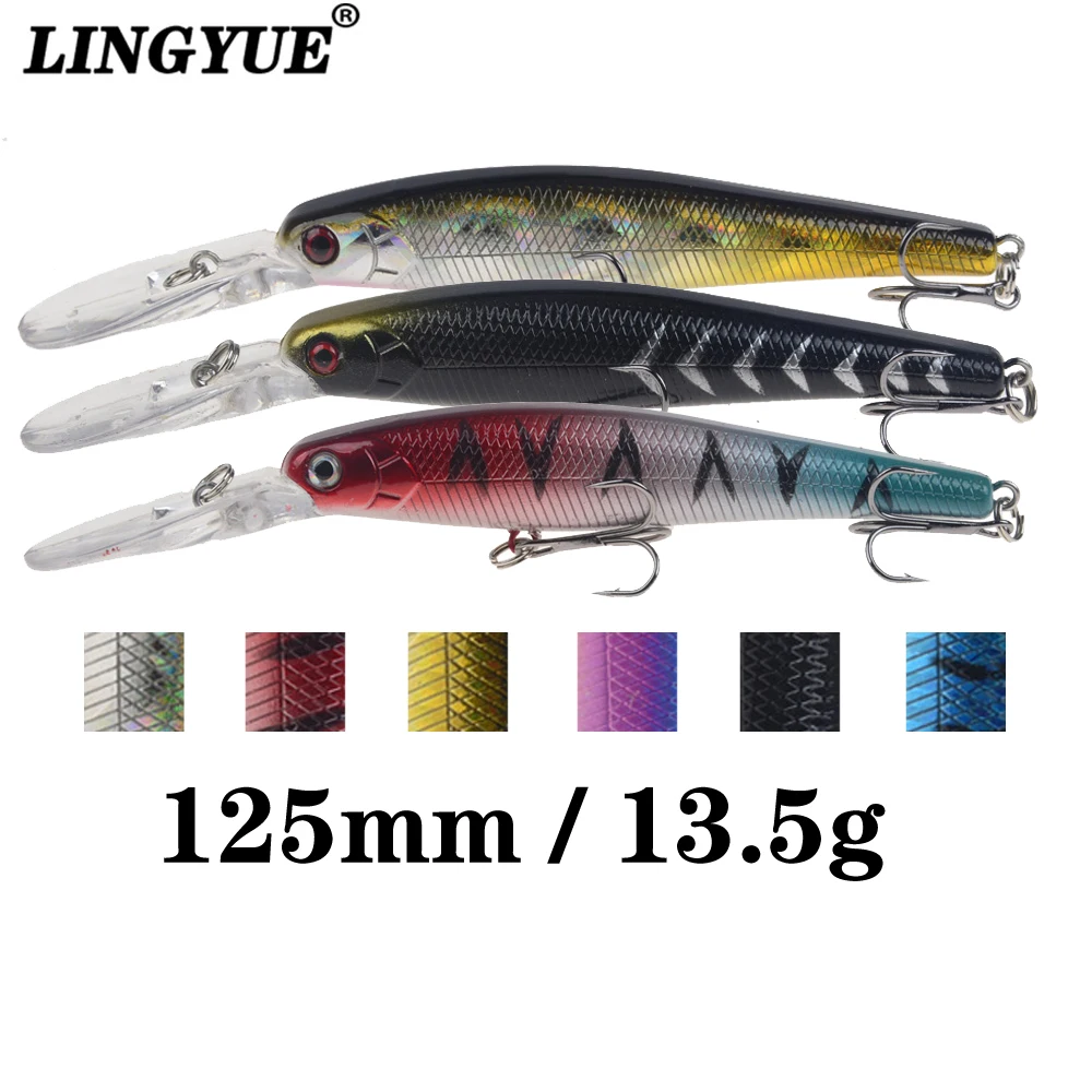 LINGYUE длинная жесткая приманка в виде гольяна рыболовная 125 мм/13 5 г плавающая