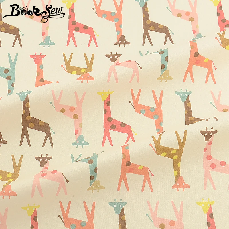 Booksew 100% хлопковая ткань для кукол с принтом бежевого животного Stoffen Twill Tissu