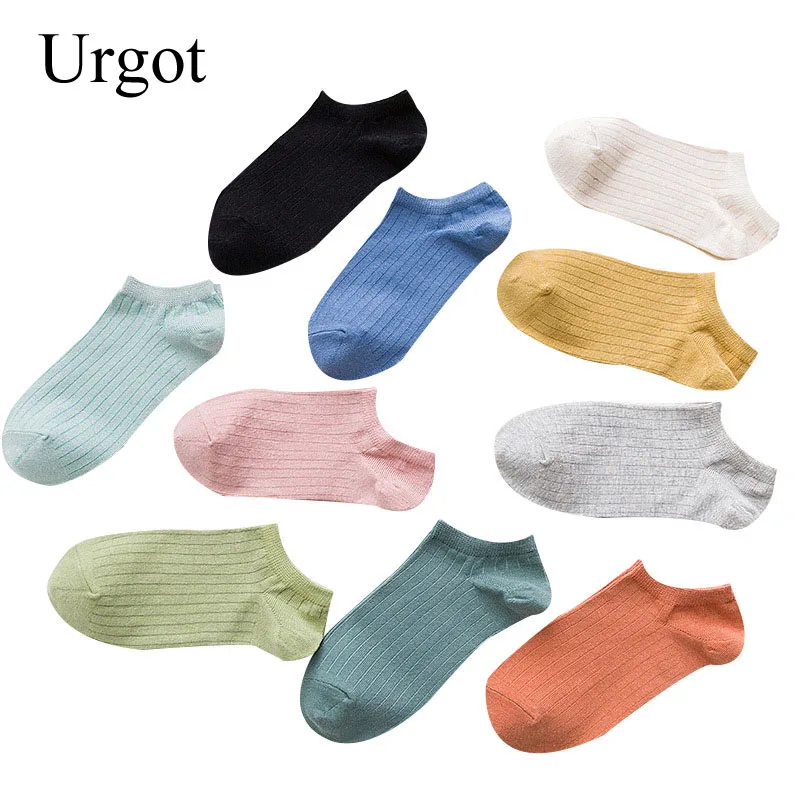 

Urgot 5 Pairs Stylish 2021 Female Cotton Blend Elastic Socks Warm Winter Women Ankle Length Short Sock for Lady Girls Gift Sox