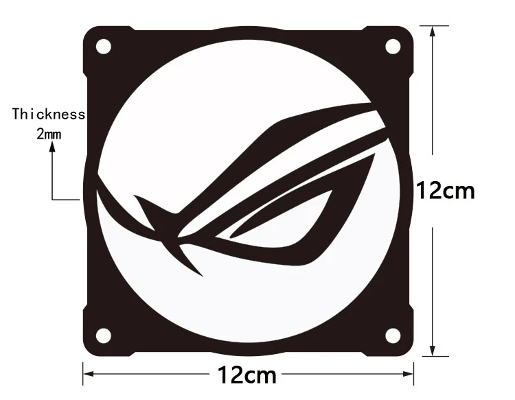 ROG Cover Мод DIY 12 см X 12 см металлическая крышка вентилятора декоративная крышка радиатора аксессуары для водяного охлаждения Система Жидкостного Охлаждения используется для вентиляторов 12 см - Цвет лезвия: ROG Cover