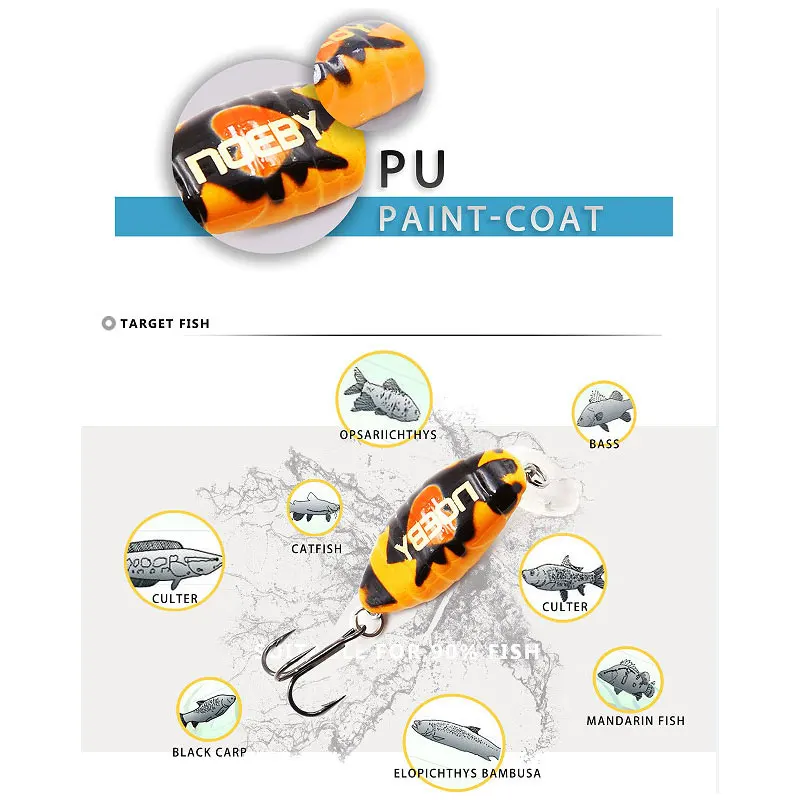 NOEBY форель рыболовная приманка бас Щука плавающая Walleye Bait пластиковая воблер