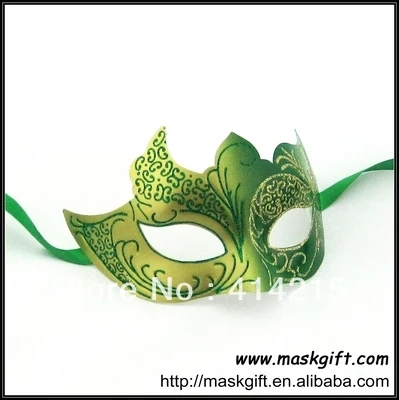 Удивительная Высококачественная зеленая пластиковая Маскарадная маска для