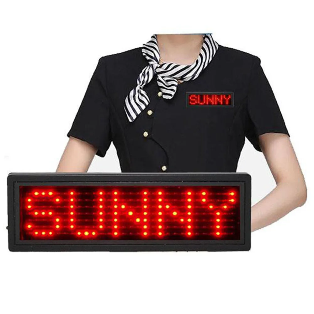USB Horizontal Scrolling Programmable High Definition Panel Led Sign Electric Message Name Tag ID Badge Card Screen | Освещение