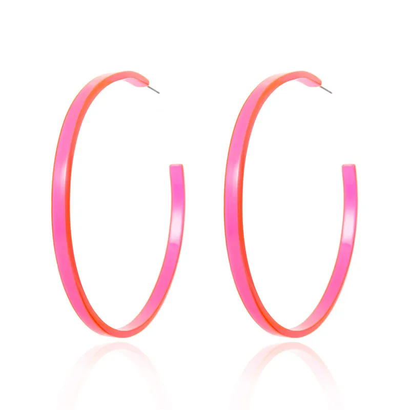 Огромные красочные серьги-кольца для женщин круглые акриловые женские серьги в