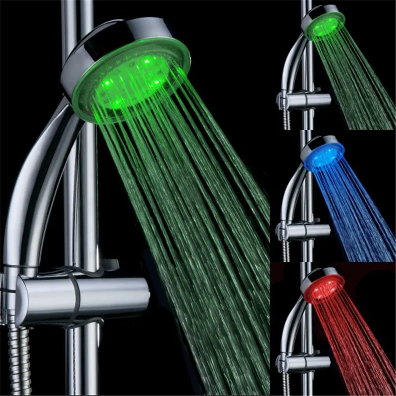 Water Power красочные led Насадки для душа ручной Термометры свет Насадки для душа без Батарея Аксессуары для ванной комнаты