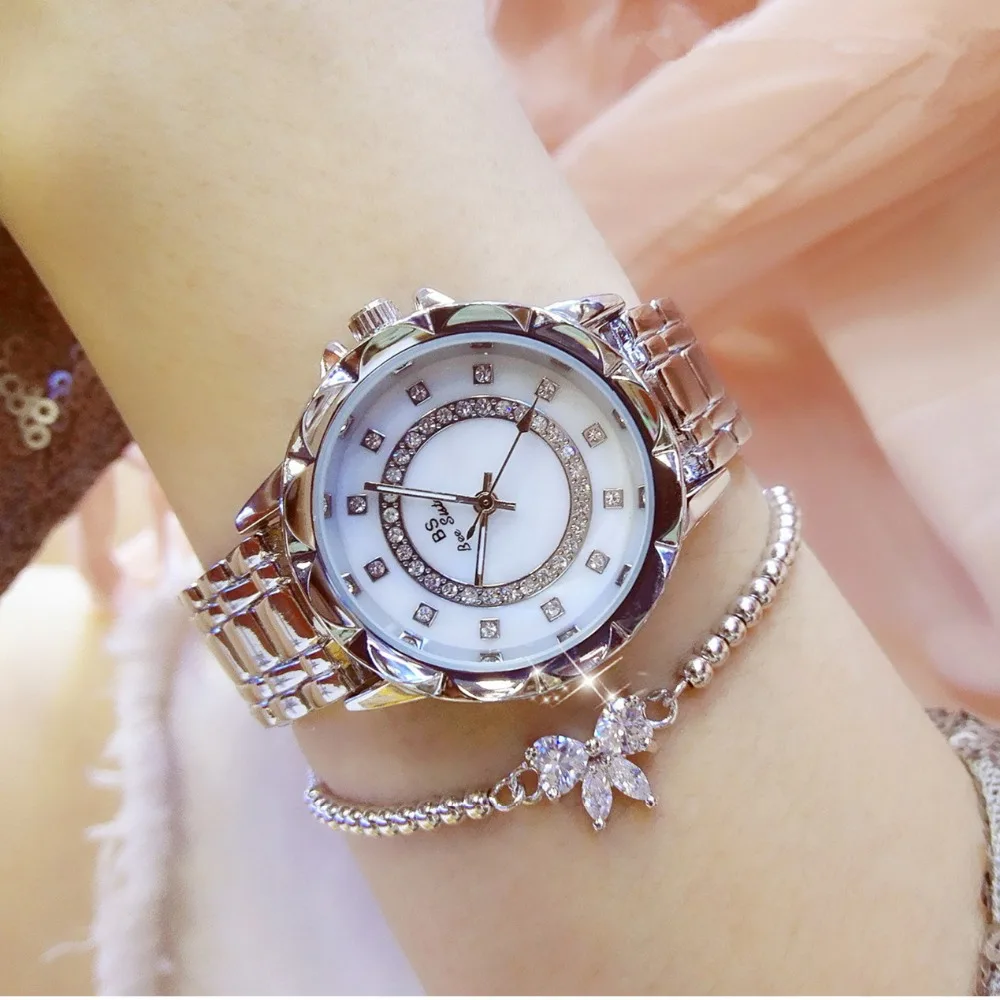 Montres femme BS повседневные женские часы со стразами 2017 брендовые Роскошные Кварцевые