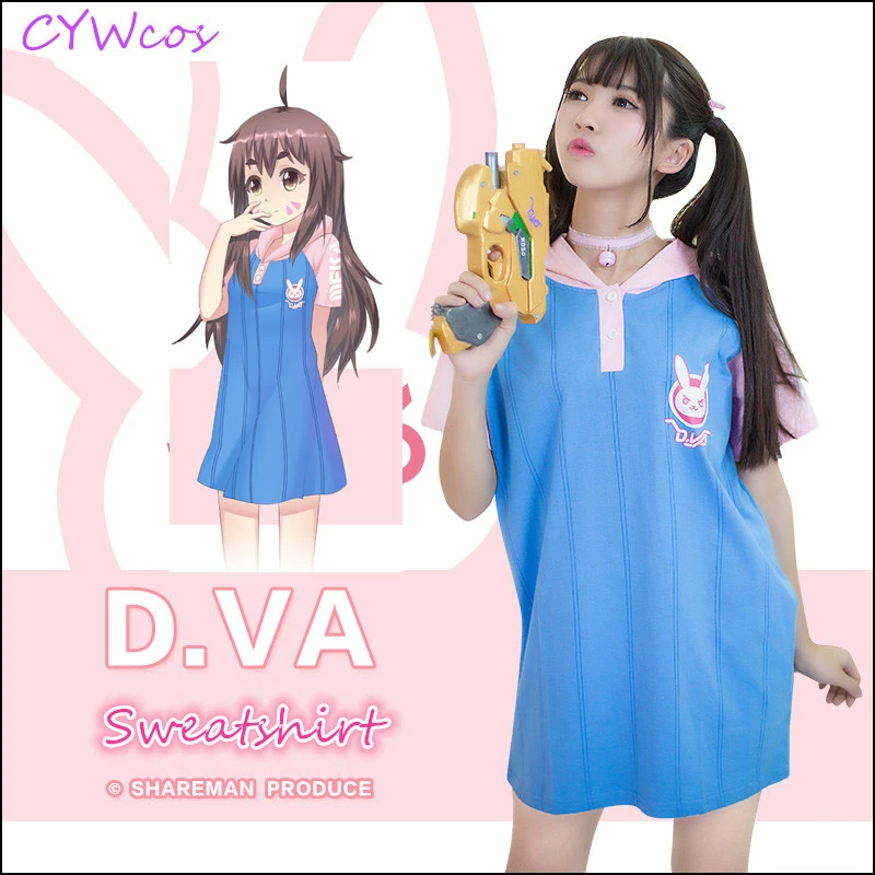 Костюм для косплея игры OW DVA униформа D.va свитшот платье повседневные свободные