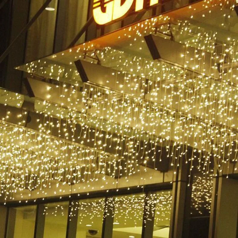 Новый год 3 5 м Дроп 96 LED занавес сосулька струнные огни 8 режимов пост Рождество