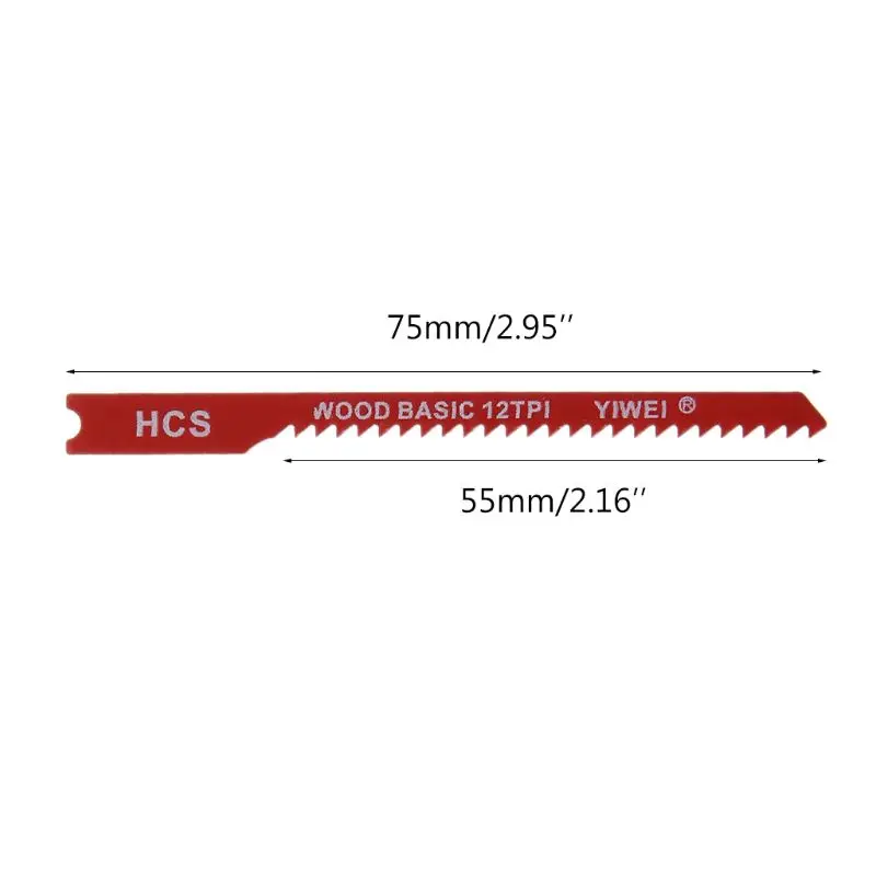 

5pcs Durable U-shank High Carbon Steel 12 TPI Reciprocating Saw Blade Cutter For Wood Jig Cutting