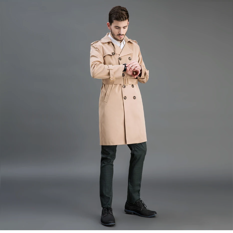 Holyrising Тренч мужское длинное пальто Плюс Размер 7XL 8XL 9XL двубортная куртка manteau homme мужская ветровка 18936-5