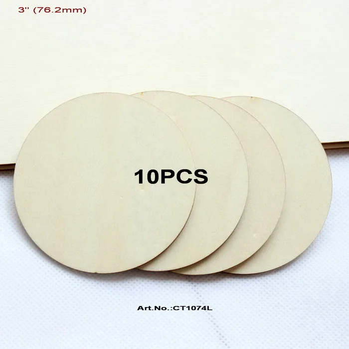 76.3 MM(3.0 In)10pcs 38 мм/50 мм/63 мм/76 мм/101 мм Пустой круг круглые большие деревянные диски поделки краски Декор деревянный круг DIY-CT1074 - Цвет: 76.3 MM(3.0 In)10pcs