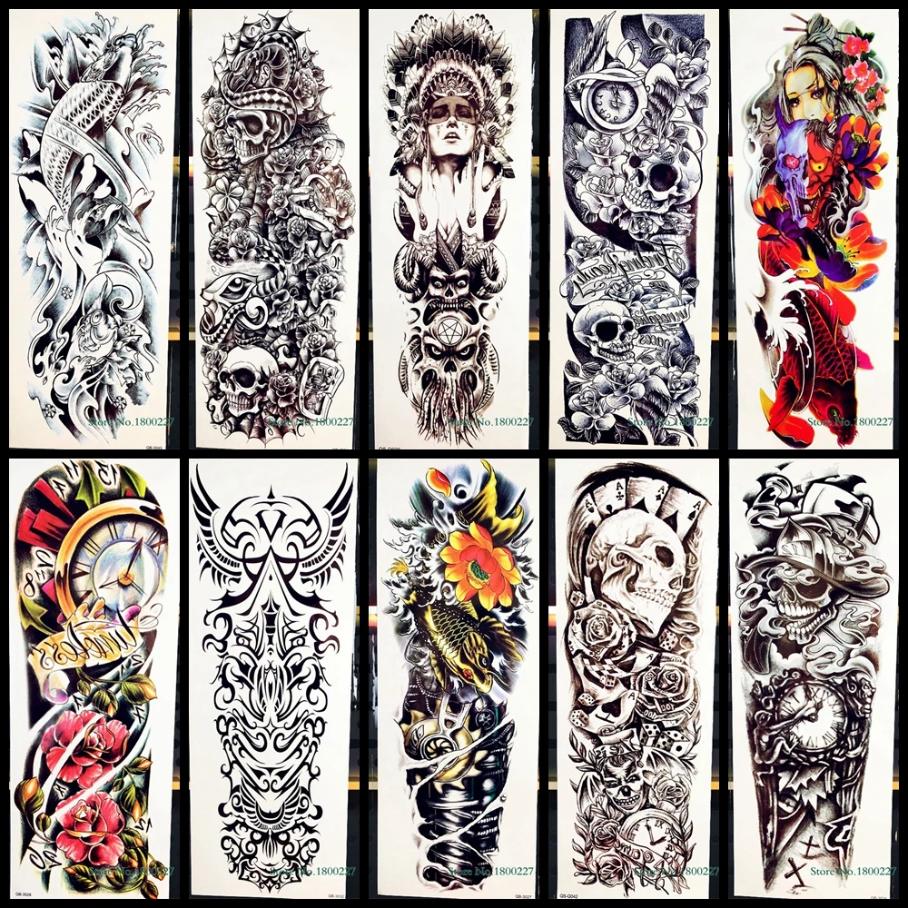 Тату наклейка временная на всю руку для мужчин и женщин|tattoo sticker|temporary tattoo