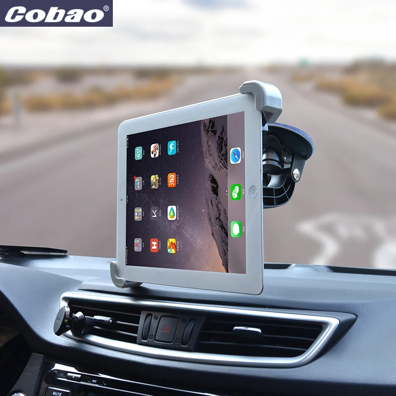 Cobao Универсальный держатель для планшета лобовое стекло автомобильное крепление, держатель для планшета 9 9,5 9,7 10 11 дюймов Подставка для ipad 2 3 air pro