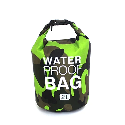 2L green 2L/5L/10L/15L/20L/30L океан пакет водонепроницаемый мешок сухой мешок Открытый Камуфляж ПВХ сумки для спорта плавание Кемпинг Рыбалка рафтинг - Цвет: 2L green