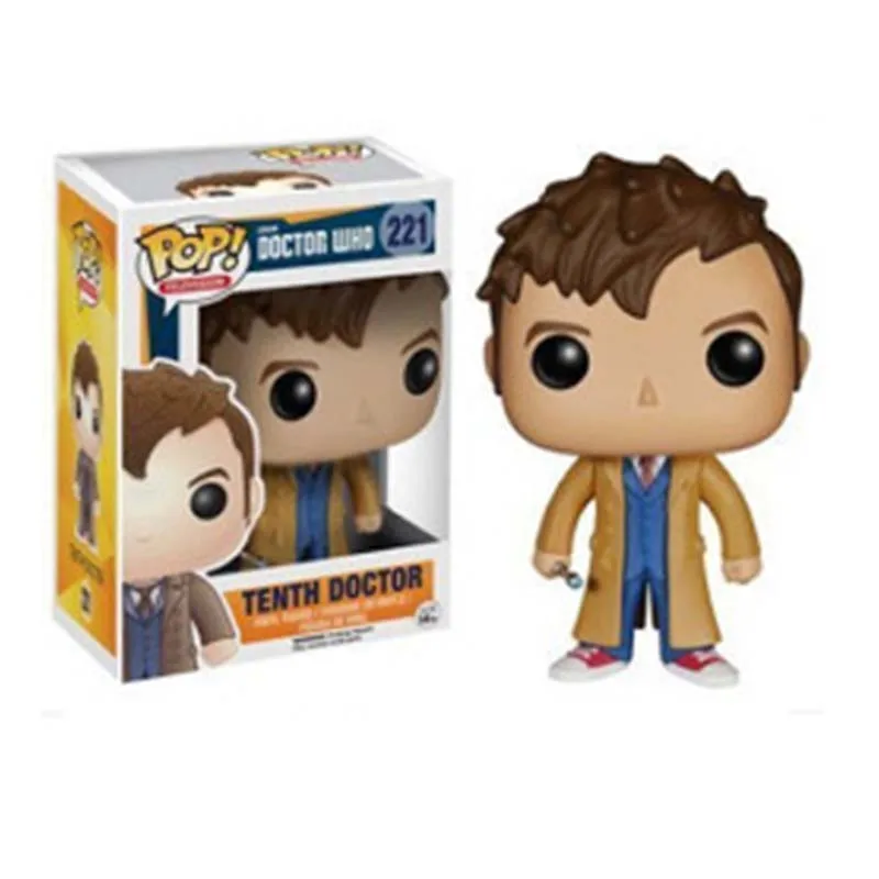 ФИГУРКИ ДОКТОРА КТО FUNKO POP 10 см "Одиннадцатый доктор и мистер Клевер" 356 и "Десятый доктор" 221 # Виниловые действующие фигурки коллекционной модели игрушек 2F23.