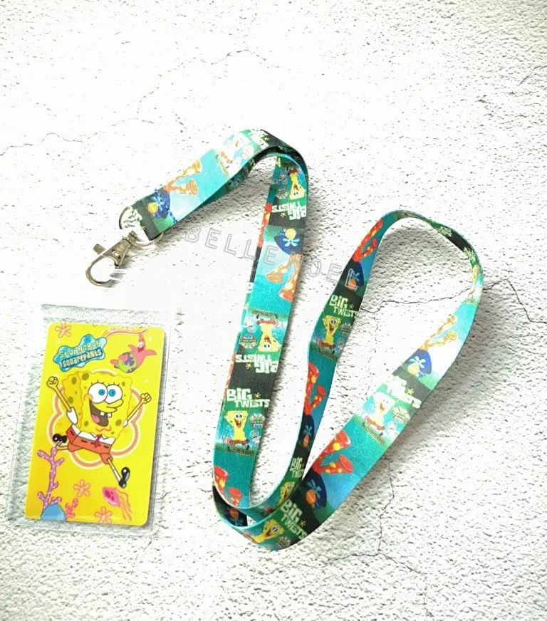 1 шт. Губка Боб мультфильм шеи ремни Lanyards автобус метро ID карты ключ condolнуем