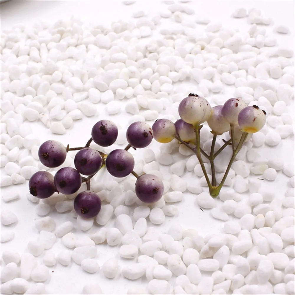 Light purple 5 шт(1 шт = 9 головок) Вишневый Искусственный ягодный цветок ручной работы для свадебного украшения дома сделай сам Скрапбукинг искусственный цветок - Цвет: Light purple