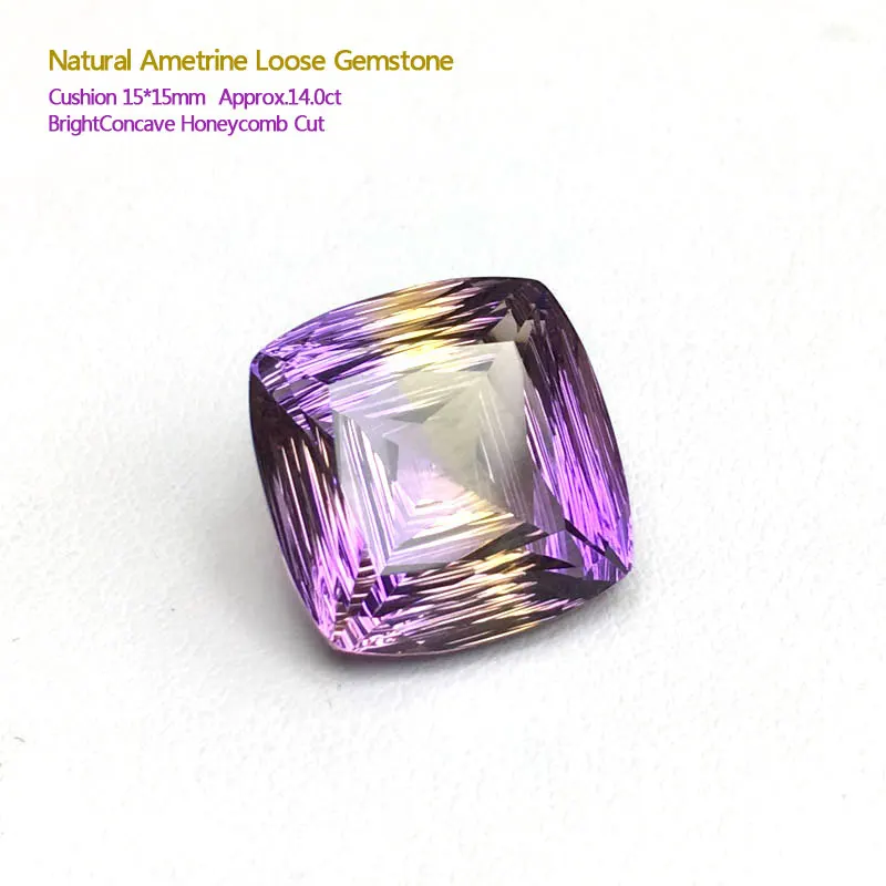 CSJ реальные Природный Аметрин свободные драгоценные камни яркие вогнутые Honeycom