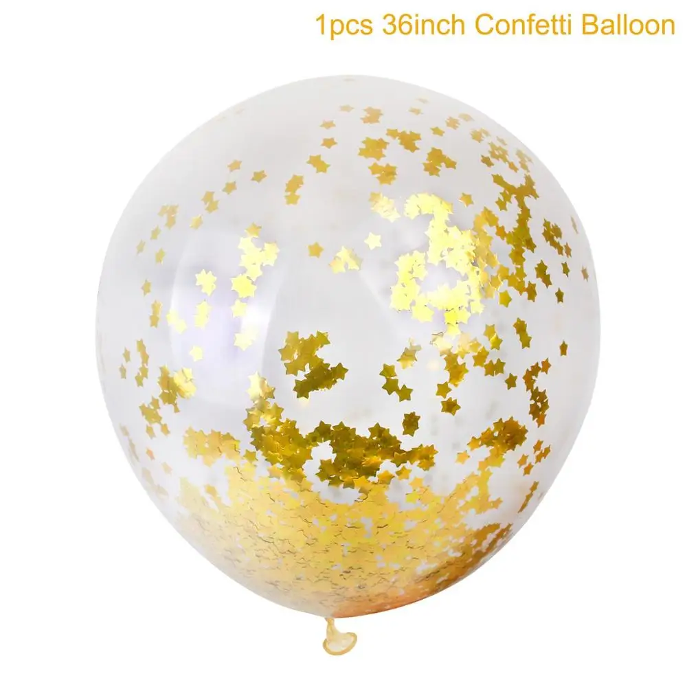 gold star 36 дюймов шар цвета розового золота воздушный шар "Конфетти" большие воздушные шары День рождения Декор дети гигантский шар большой балон Свадьба Babyshower - Цвет: gold star