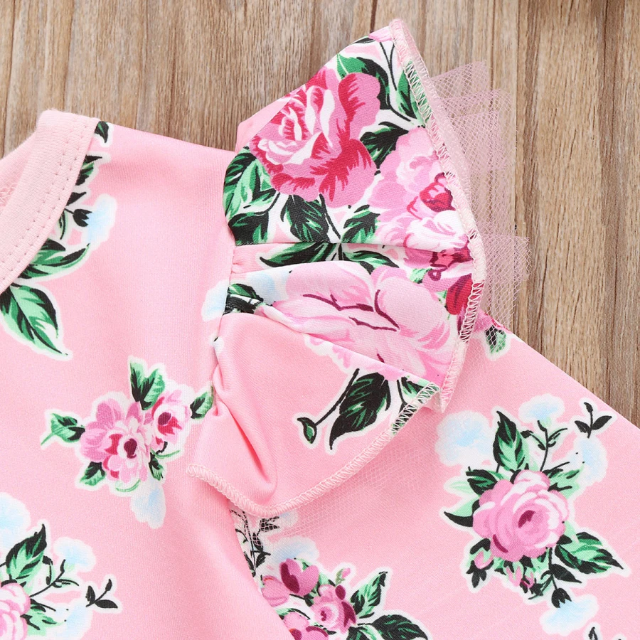 Emmababy New Cute Kids Baby Girls Floral Pink Jumpsuit Romper Long Sleeve Clothes Casual Outfits | Детская одежда и обувь