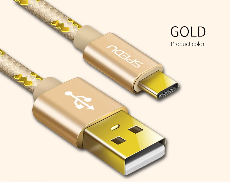 SPEDU 5 шт./лот Usb type C кабель с нейлоновой оплеткой быстрое зарядное устройство для телефона type-C USB C кабель для Xiaomi mi6 samsung S8 huawei P10 oneplus