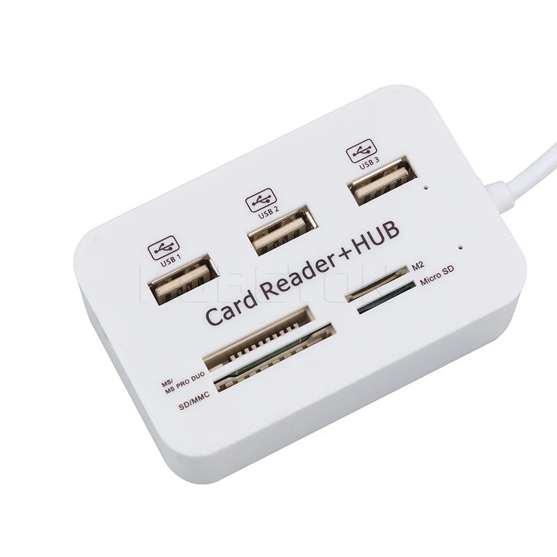 Kebidu Новый 3-портовый usb-концентратор сплиттер комбинированный кардридер
