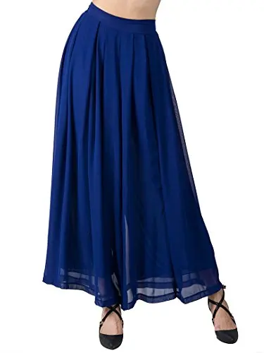 Женские шифоновые плиссированные простые брюки палаццо с эластичной резинкой на