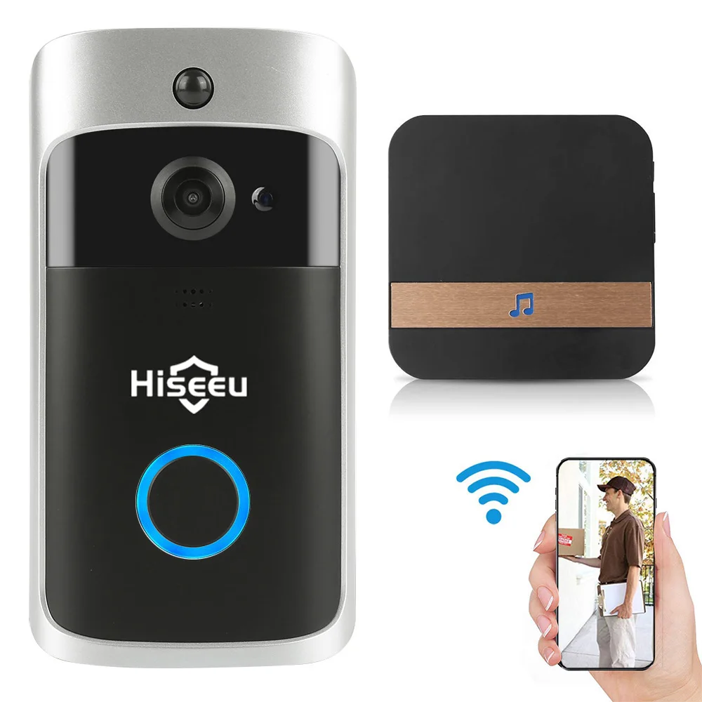 Wifi видео дверной звонок камера домофон Chime HD PIR сигнализация двухстороннее аудио