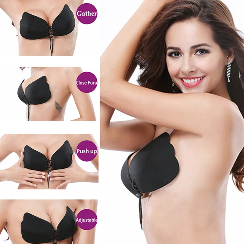 CXZD женский невидимый бюстгальтер супер пуш-ап бесшовный самоклеющийся липкий