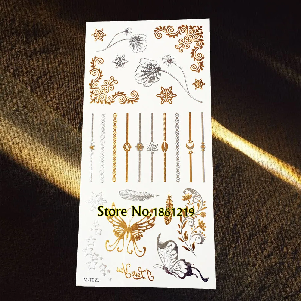 1 шт. новинка 2016 Ослепительная металлическая временная татуировка-наклейки
