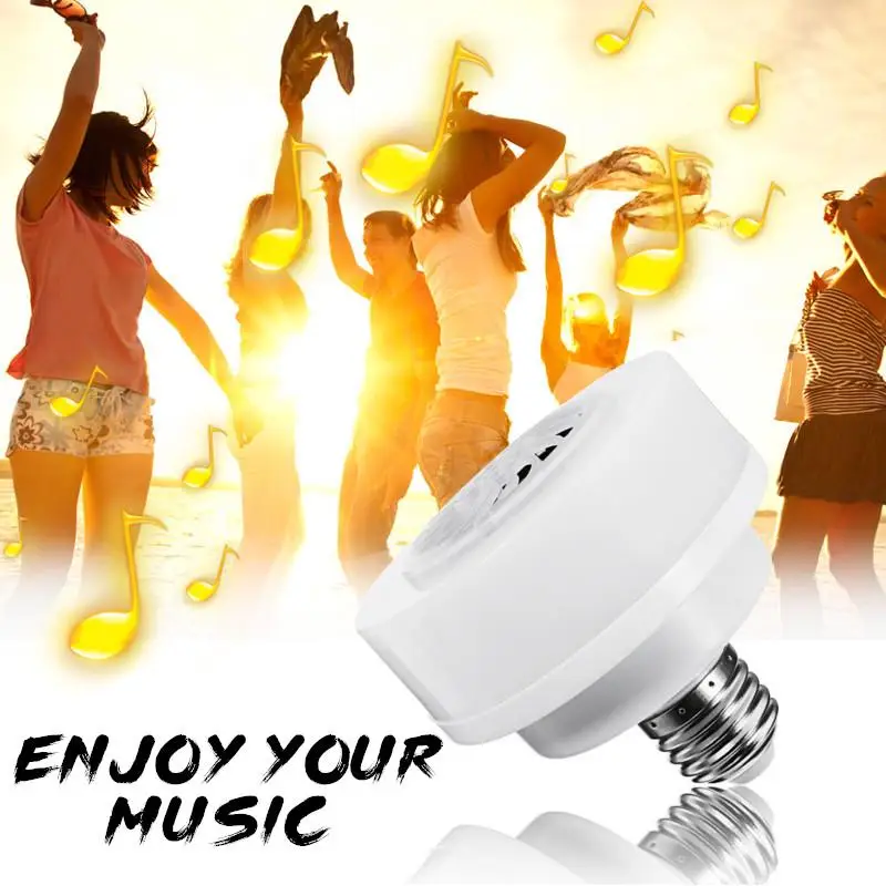 Светодиодная музыкальная лампа E27 LED беспроводной свет лампы bluetooth динамик RGB