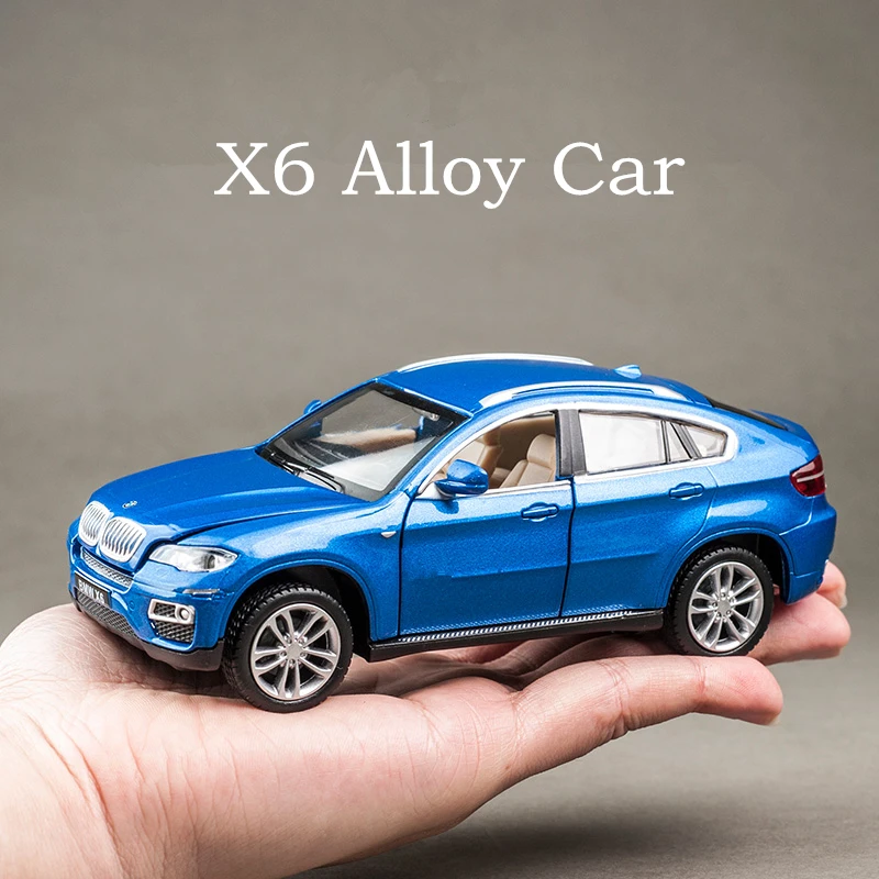 KIDAMI 1:32 Alloy Pull Back Diecast X6 car Model with Sound Light boys Collection Gift Toy For children |