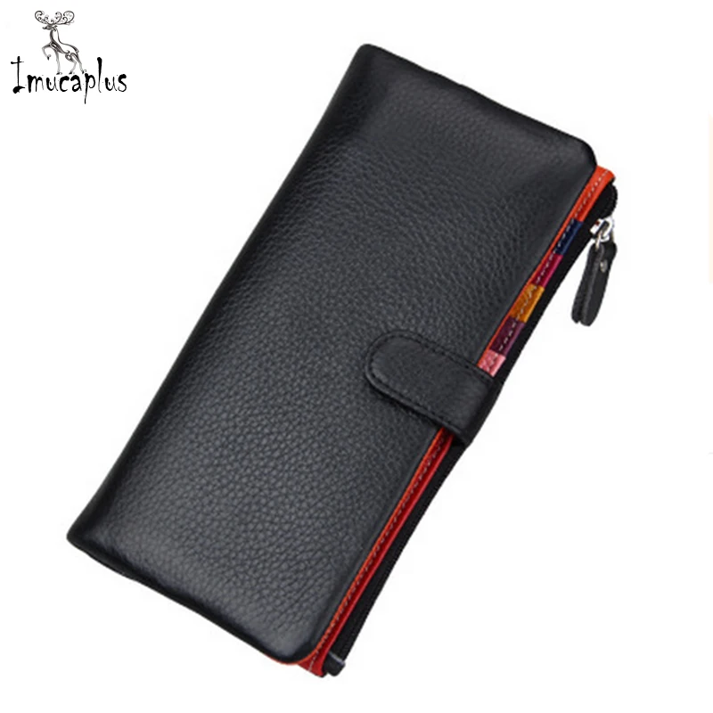 New Women's Purse Genuine Leather Wallets Brand Coin Purses Female Thin Wallet Passport ID Card Holders | Багаж и сумки