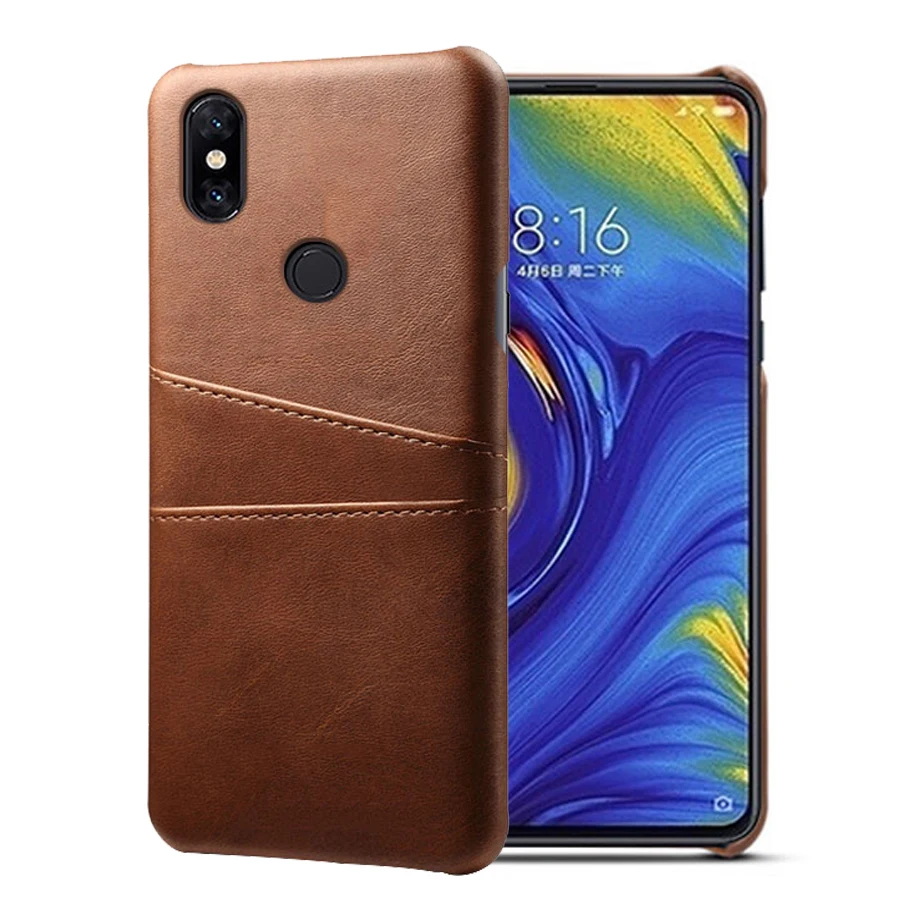 Кожаный держатель для карт чехол для телефона чехол для Redmi 3 3S 3X4 4A 4 Pro 4X5 плюс 5A 6 Pro 6Pro 6A 7 7Pro Note 8 на возраст 2, 3, 4, 4X S2 Y2 крышка - Цвет: Коричневый
